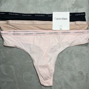 Calvin Klein Women's Panties 3-Pack - Black, Pink, Tan